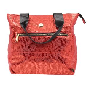CARTERA AMAYRA SÍMIL REPTIL BRILLOSO - ROJO
