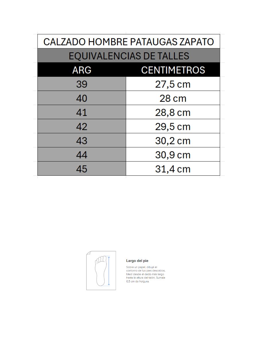 Tabla de talles